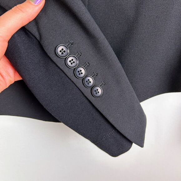 BCBGMaxazria Blazer Jacket Black Long Sleeve Button Front Career Workwear sz S - Picture 4 of 10